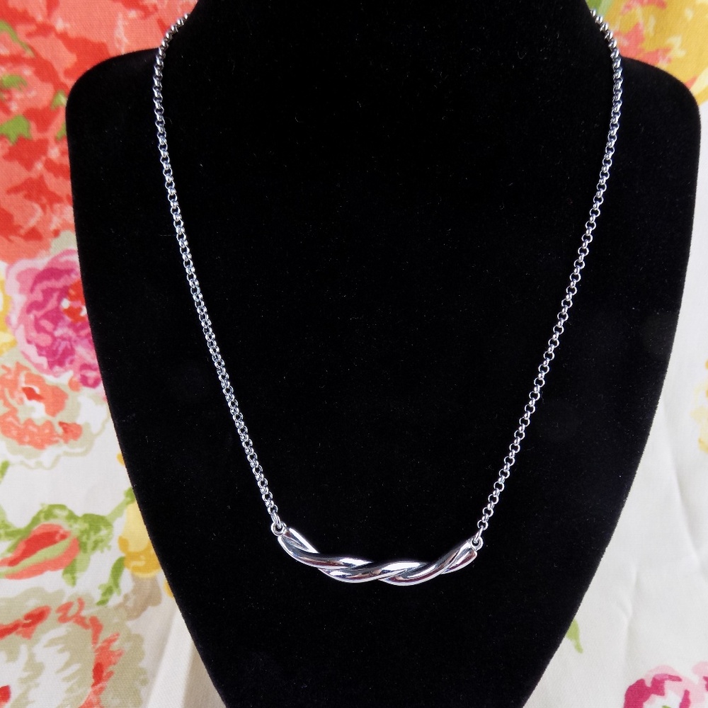 Bronze Milor Italy silver tone Chain Necklace 18”